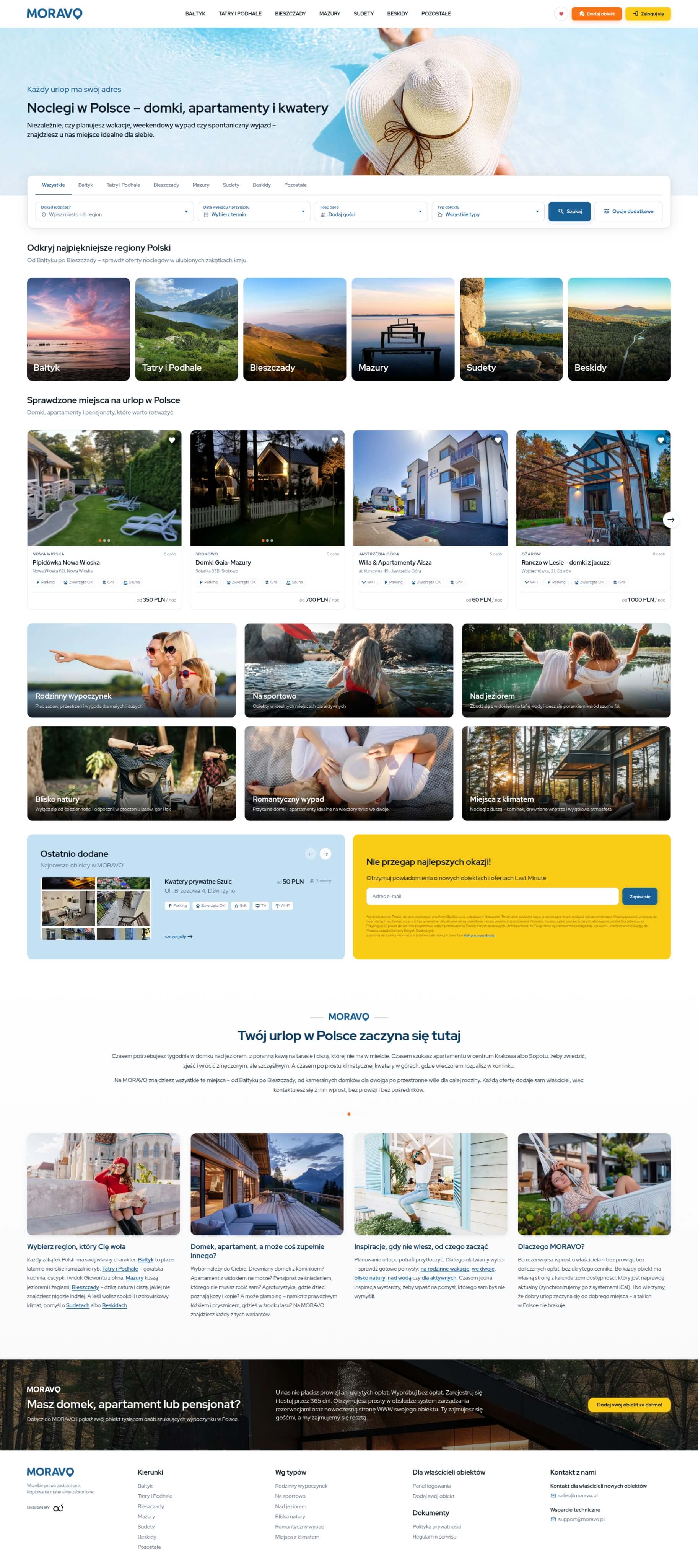 Portal rezerwacyjny noclegów krótkoterminowych z całej Polski.