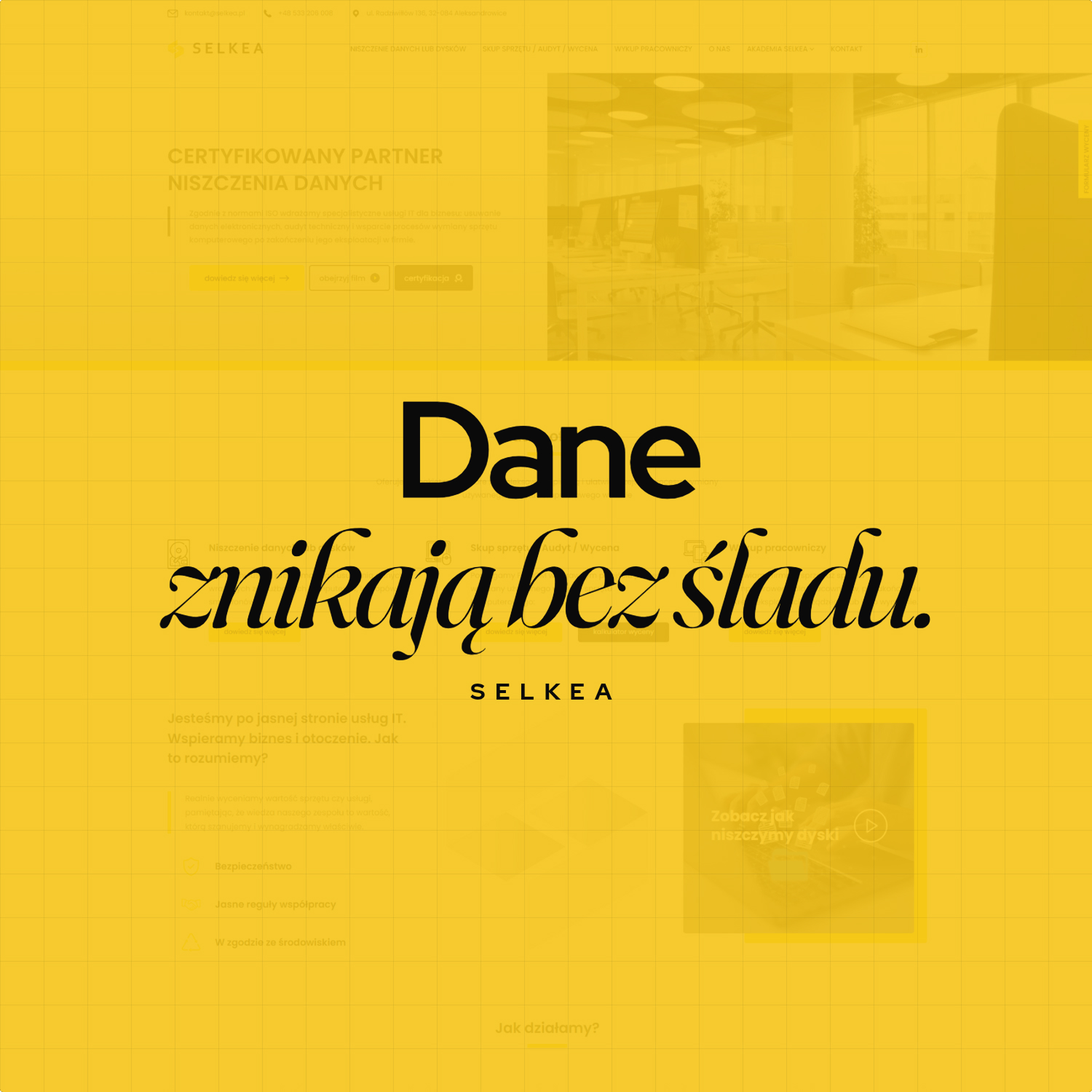 Strona internetowa dla firmy z branży niszczenia danych i obrotu sprzętem IT